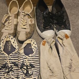 Coach Casual Sneakers Bundle in Beige, Navy and Cream
